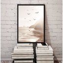 Ver imagem 2 de Quadro Fotografia Branca Bege Praia Mar 33x24cm:madeira Preta