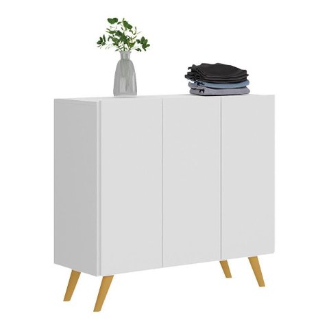 Armário Lavanderia 90cm Mp5033 Branco/Natural