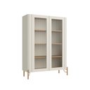 Ver imagem 2 de Cristaleira com 2 Portas 98,5cm Vidro Canelado Pés em Metal Cor:louro e Luna com Dourado