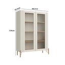 Ver imagem 3 de Cristaleira com 2 Portas 98,5cm Vidro Canelado Pés em Metal Cor:louro e Luna com Dourado