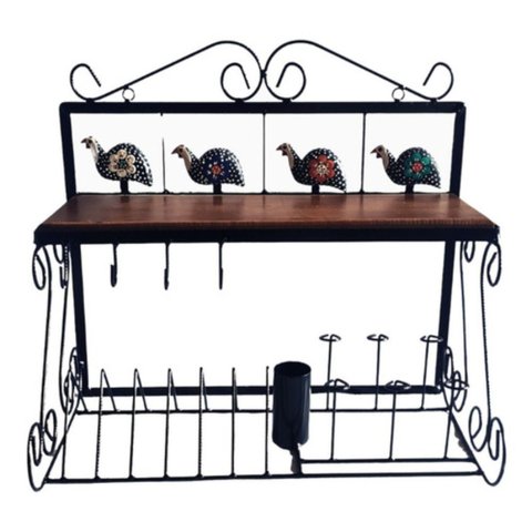 Paneleiro 55cm + Argola Porta Guardanapos / Escorredor de Pratos:angola Flor