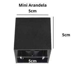 Kit C/ 5 Luminária Tipo Arandela Preta em Aluminio C/ Facho Ajustavel e Led Integrado 3000k - 2