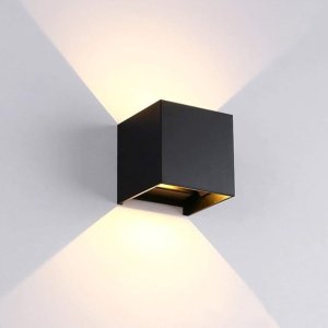 Kit C/ 5 Luminária Tipo Arandela Preta em Aluminio C/ Facho Ajustavel e Led Integrado 3000k