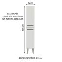 Ver imagem 3 de Paneleiro Armário de Cozinha 2 Portas Branco Emilly Madesa