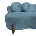 Ver mais imagens de Namoradeira Sofá Feijão Lounge 120cm Orgânica Linho Azul