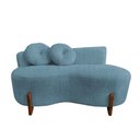Ver imagem 5 de Namoradeira Sofá Feijão Lounge 120cm Orgânica Linho Azul
