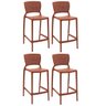 Conjunto 4 Cadeiras de Plástico Alta para Bar Polipropileno e Fibra de Vidro Safira - Tramontina - T - 1