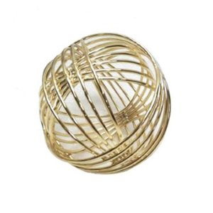 Escultura Bola Decorativa G em Metal Dourada - Espressione