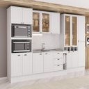 Ver imagem 1 de Cozinha Completa Milla Living Move 15 Portas 3 Gavetas MDF 320cm Branco