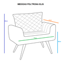 Ver imagem 2 de Poltrona Decorativa Elis Pé Palito Turquesa