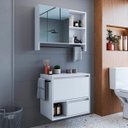 Ver imagem 1 de Conjunto para Banheiro Gabinete 60cm com Toalheiro Branco Cj8050