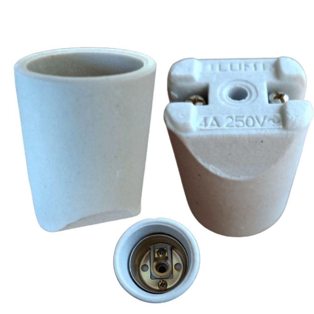 Kit 15 Soquetes de Porcelana Reto para Lâmpada Base E27 - 3
