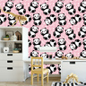 Papel de Parede Adesivo Desenho Panda com Fundo Rosa 12m - 4