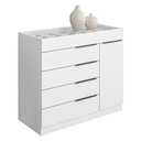 Ver imagem 1 de Cômoda Sevilha 1 Porta e 5 Gavetas com Porta Joias Branco - Aramóveis
