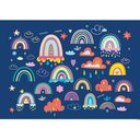 Ver imagem 2 de Tapete Infantil Emborrachado Antiderrapante Divertido 95cmx130cm Rainbows Colors