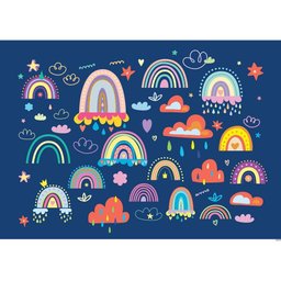 Tapete Infantil Emborrachado Antiderrapante Divertido 95cmx130cm Rainbows Colors - 2