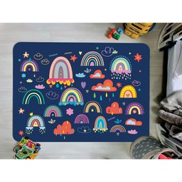 Tapete Infantil Emborrachado Antiderrapante Divertido 95cmx130cm Rainbows Colors - 1