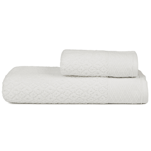 Kit 2 Peças Toalha de Banho Capri Atlântica 100% Algodão Banhão Cor:branco Off White