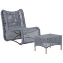 Ver imagem 1 de 1 Poltrona e Mesa Texas Alumínio Marrom Corda Náutica Trama Prata