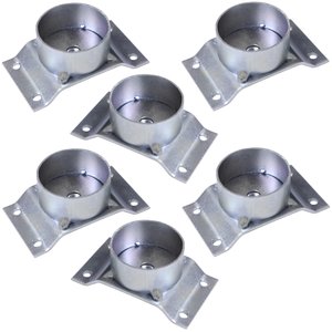 Kit 6 Chapinhas Chapa Elevada com Tubo Fixação Pés Palito Rosca 5/16 Zincada