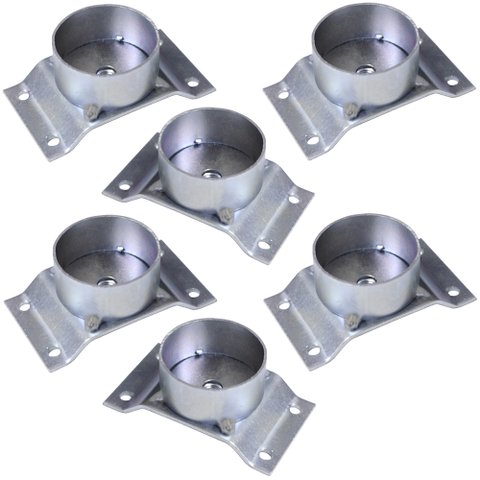 Kit 6 Chapinhas Chapa Elevada com Tubo Fixação Pés Palito Rosca 5/16 Zincada