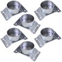 Ver imagem 1 de Kit 6 Chapinhas Chapa Elevada com Tubo Fixação Pés Palito Rosca 5/16 Zincada