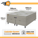 Ver imagem 3 de Cama Box Baú Casal Colchão Casal Queen Gran Paradiso Molas Ensacadas 158x198x30cm