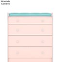 Ver imagem 4 de Cômoda com Trocador Infantil 4 Gavetas e Pés Doce Mel Rosa Acetinado