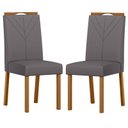 Ver imagem 1 de Cadeira para Mesa de Jantar Anitta Kit 2 Peças Ype Veludo Cinza – New Ceval