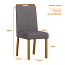 Ver imagem 2 de Cadeira para Mesa de Jantar Anitta Kit 2 Peças Ype Veludo Cinza – New Ceval