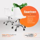 Ver mais imagens de Kit 6 Cadeiras Office Saarinen Giratória Base Cromada com Rodízio e Ajuste de Altura Branco