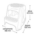 Ver imagem 3 de Banco Banqueta Escada Step Multiuso Plástico 2 Degraus Preto