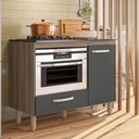 Ver imagem 2 de Balcão para Cooktop Fit 4 ou 5 Bocas e Forno Carvalho Nature com Chumbo Nicioli