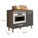 Ver imagem 3 de Balcão para Cooktop Fit 4 ou 5 Bocas e Forno Carvalho Nature com Chumbo Nicioli