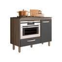 Ver imagem 1 de Balcão para Cooktop Fit 4 ou 5 Bocas e Forno Carvalho Nature com Chumbo Nicioli