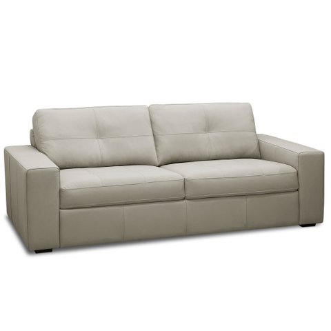 Sofá 3 Lugares para Sala de Estar Living 205cm Vienne L06 Couro Cinza Claro - Lyam Decor