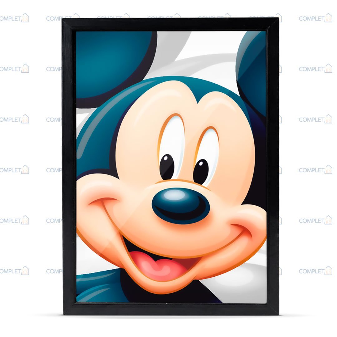 Quadro Infantil Mickey Pato Donald e Pateta Moldura e Vidro - 5