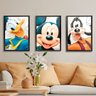 Quadro Infantil Mickey Pato Donald e Pateta Moldura e Vidro - 1