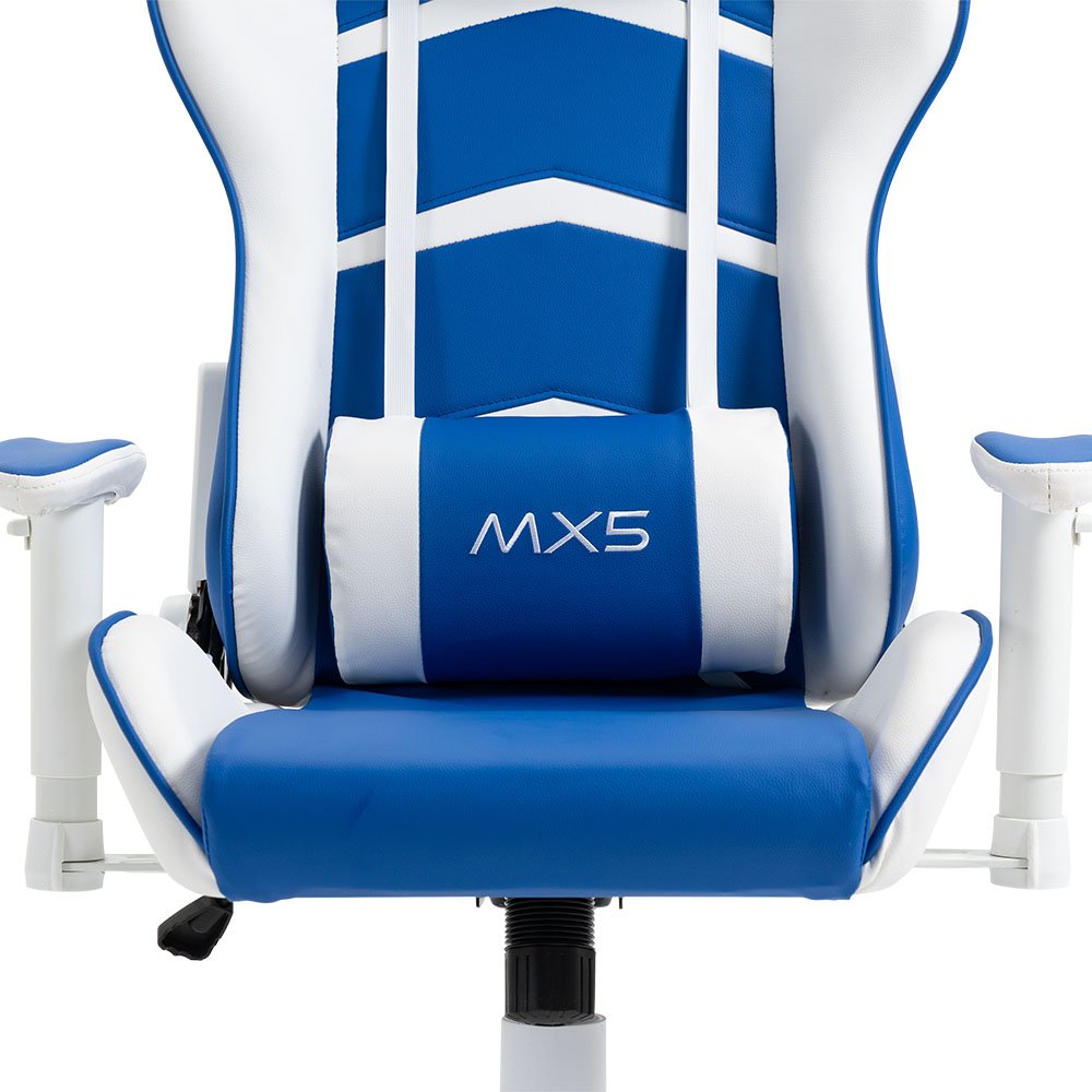 Cadeira escritório Gamer MX5 Giratória Branco e Azul MYMAX:Branco+Azul/Único/Feminino - 4