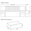 Ver imagem 2 de Painel de Cabeceira Extensível Sampa com Mesa Cabeceira Integrado ? Cinamomo