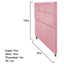 Ver imagem 4 de Cabeceira Estofada Damares Solteiro Botonê Suede Rosa Bebê