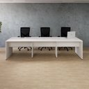 Ver imagem 1 de Conjunto Estação de Trabalho 6 Lugares 300x120cm Branco Yescasa