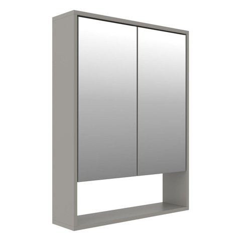 Espelheira para Banheiro 58x60cm Prime Yescasa Cinza/Cimento