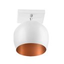 Ver imagem 2 de Lustre Plafon Bola 15 cm Quadrada Branco com Cobre