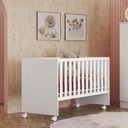 Ver imagem 2 de Berço Doce Sonho Retrô com Rodízios Branco - Qmovi