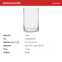 Ver mais imagens de Vaso Decorativo de Vidro Transparente 30x18x18cm Enfeite Sala Mesa Estante