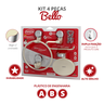 Kit Acessórios para Banheiro 4 Peças Emb. Blister Linha Bello Cor Bege e Cromado Durín - 2