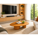 Ver imagem 2 de Mesa de Centro Orgânica Alta 118cm em MDF e Lâmina Natural de Tauari Scarlet Oona Design Mel