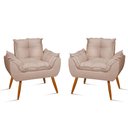 Ver imagem 1 de Kit 2 Poltronas para Quarto Sala Recepção – Jl Decor Cor:bege