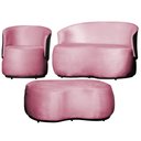 Ver imagem 1 de Kit 1 Poltrona 1 Namoradeira e 1 Puff Grande Orgânico Beatriz Veludo Composê Corino Preto - Estopar 